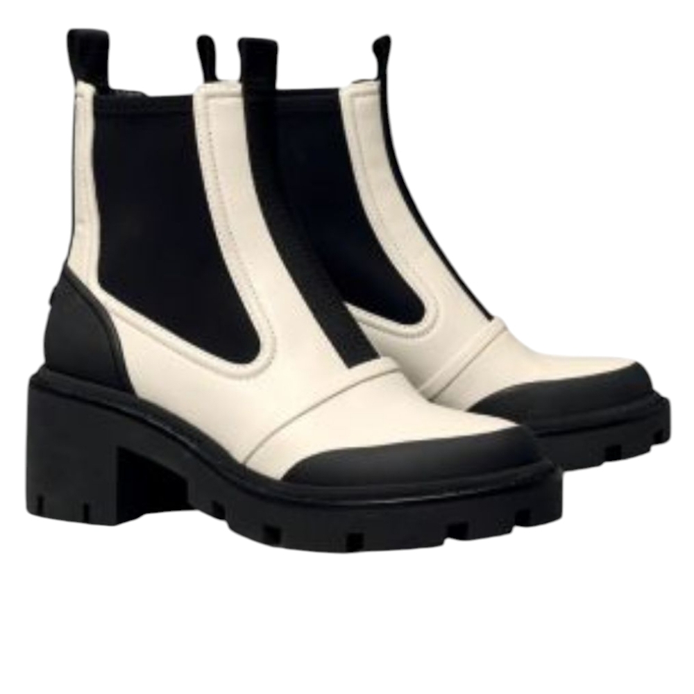 Tory Burch Black and White Women's Chelsea Boots... Size 8